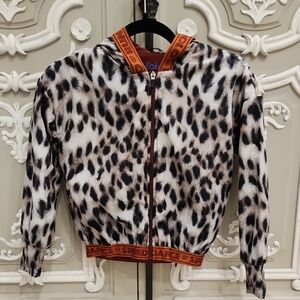 Molo Girls Leopard Print Windbreaker Jacket Size 7 - 8 Years GREAT CONDITION